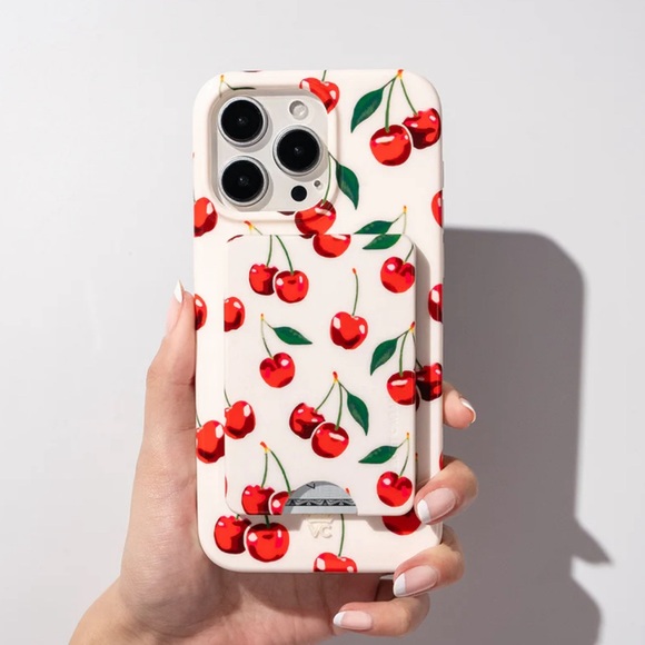 Velvet Caviar Cherry Pattern Phone Wallet/ Card Holder - Picture 6 of 9